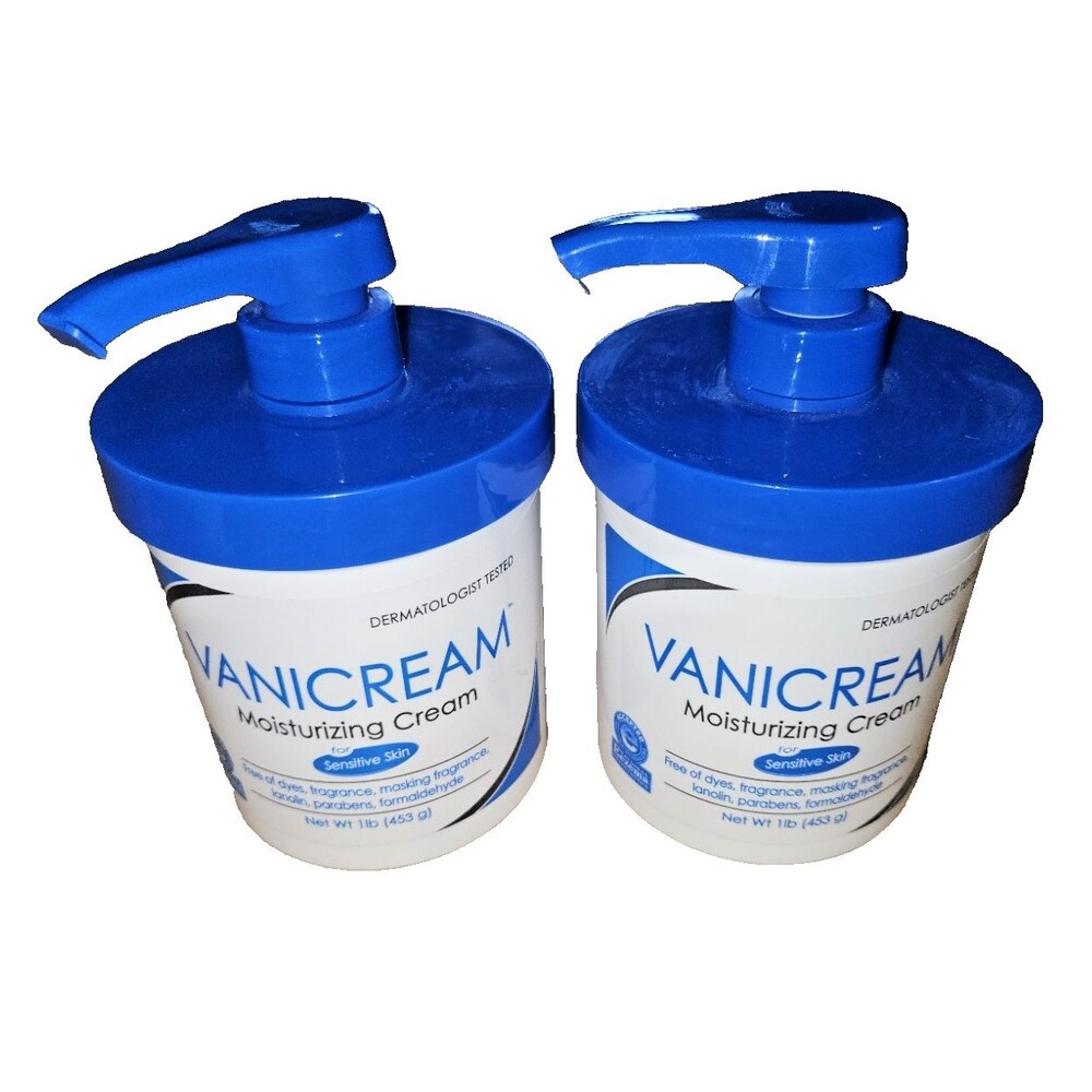 2 Vanicream Hand and Body Moisturizer Cream 16 oz. Pump Bottle NEW OLD STOCK
